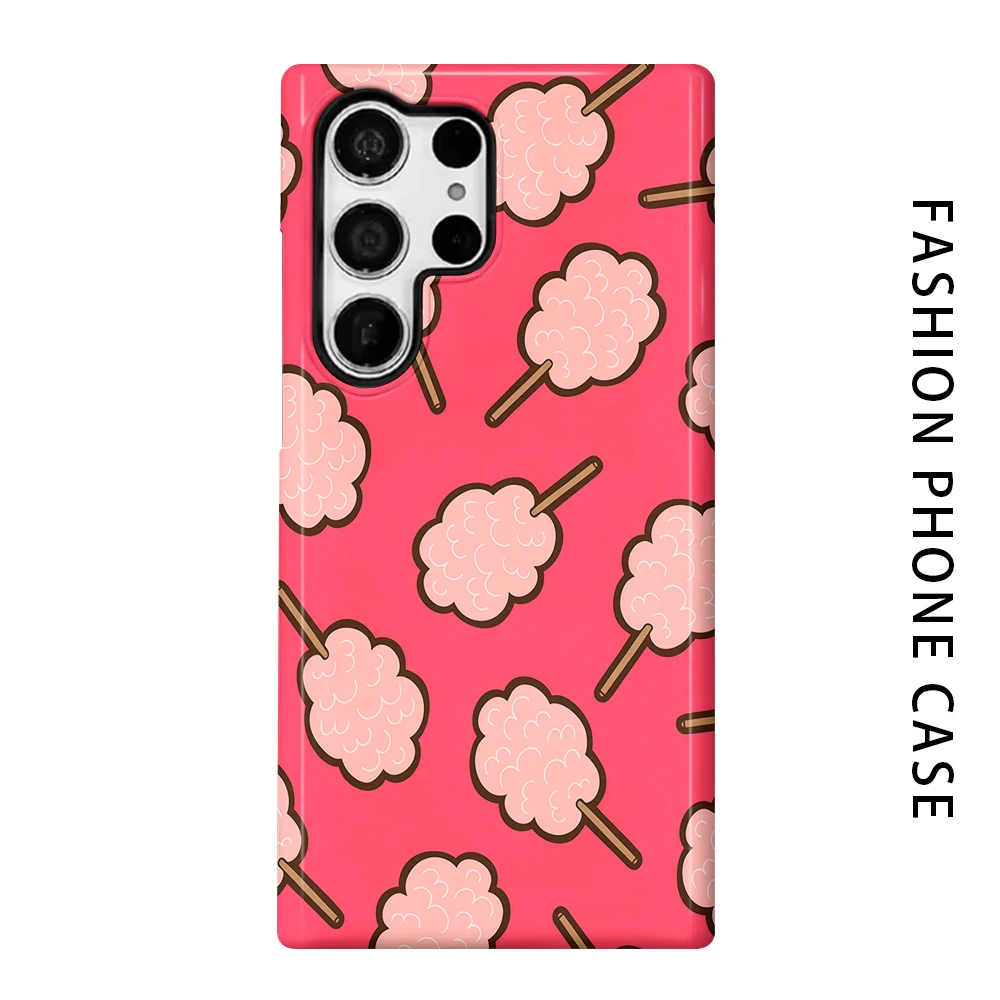 Cotton Candy Phone Case for For Samsung Galaxy S26 S25 S24 S23 S20 FE A56 A36 Ultra Glossy HD Hard Cover Film Shell