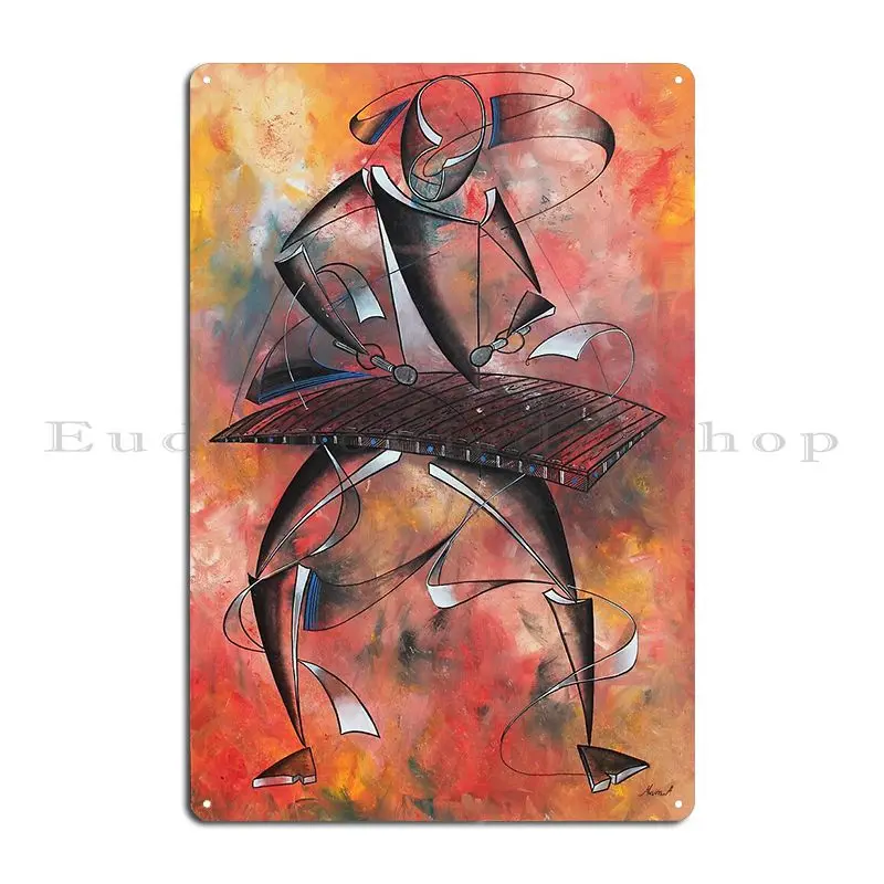 Marimba Instrument Series Metal Plaque Party Wall Pub Painting Wall Decor Print Tin Sign Poster