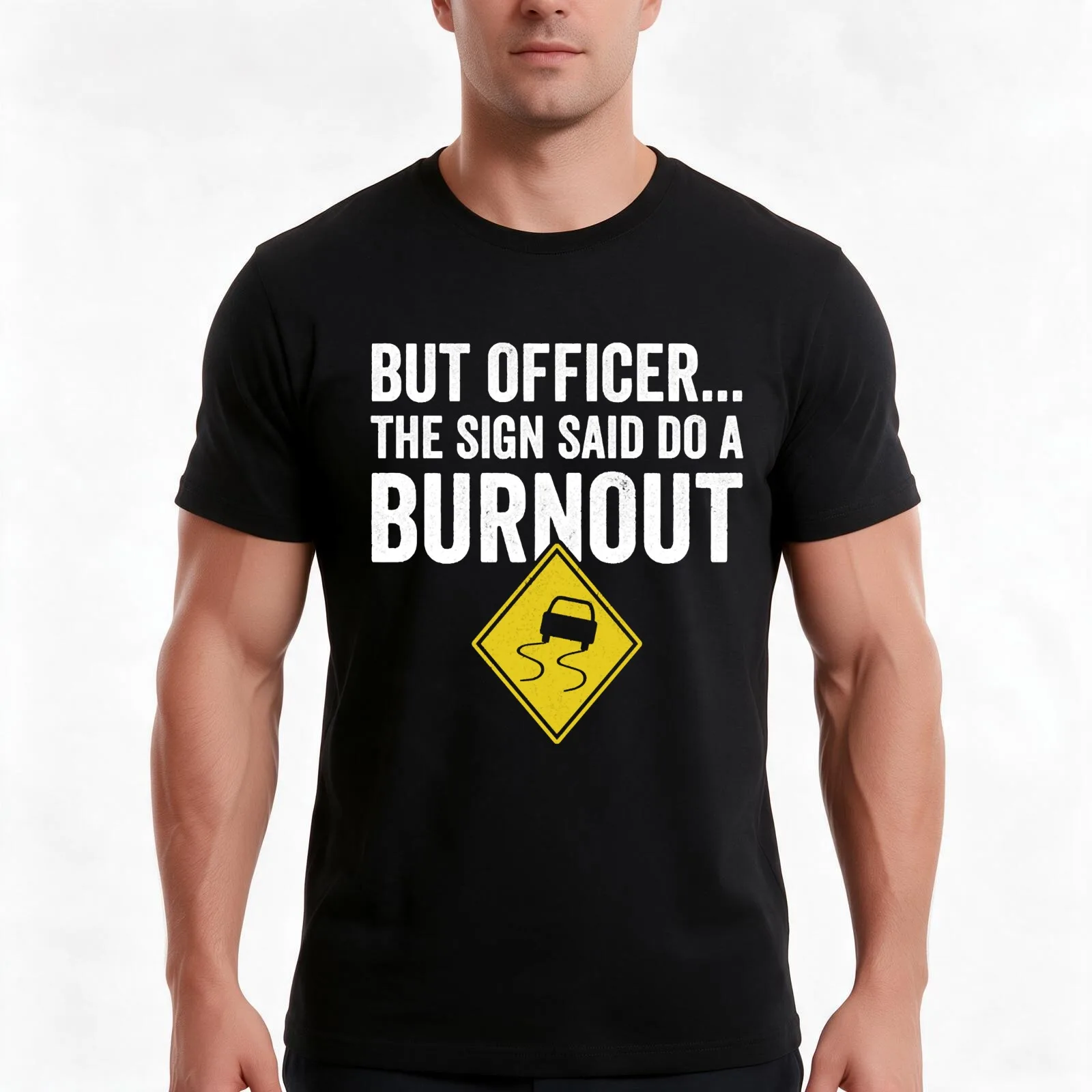 BURNOUT, road racing, tuning, motorsport T-Shirt, Summer Casual Cotton Tee, Oversized Streetwear Tops, Vintage Graphic Print