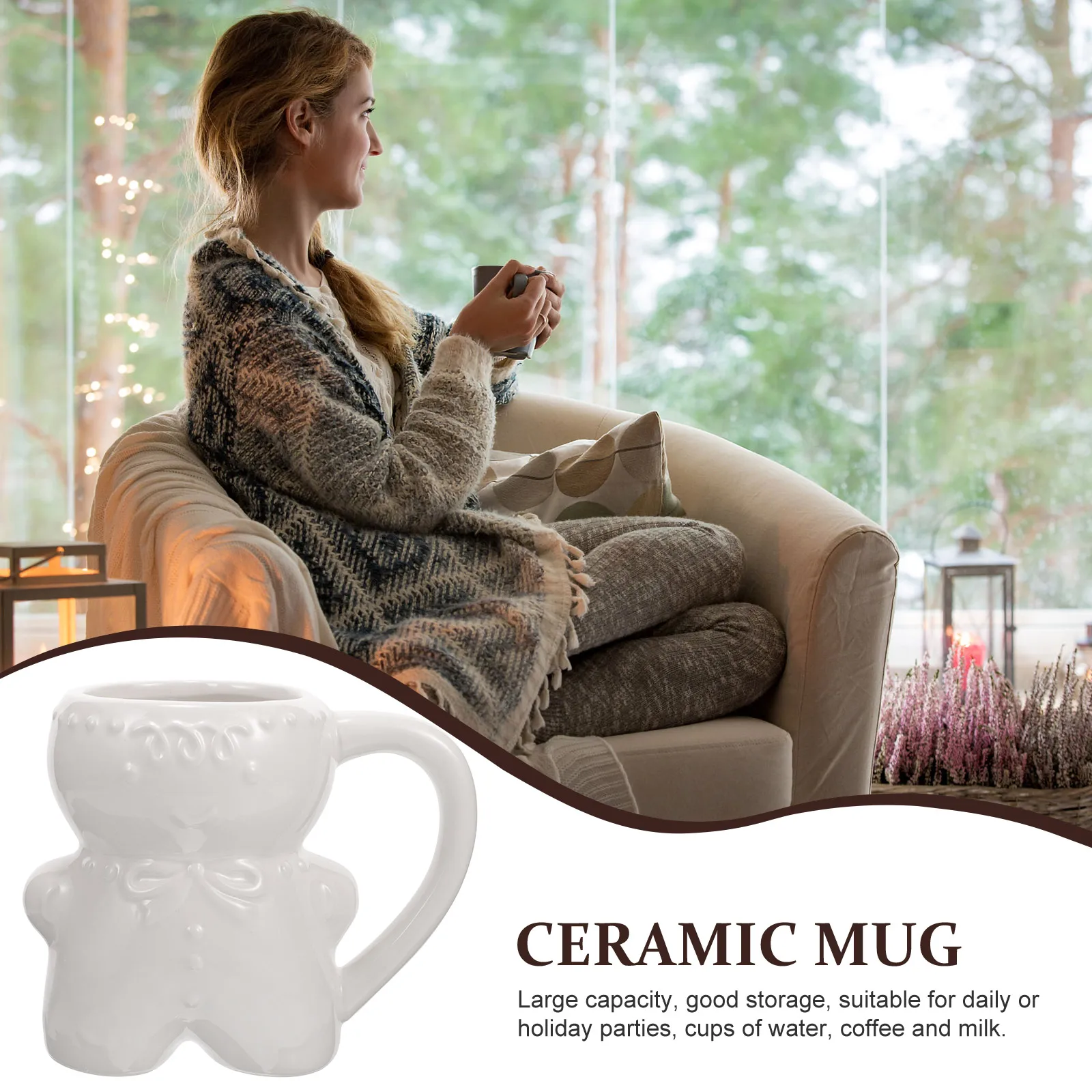 

Christmas Gingerbread Cup Ceramic Coffee Cup Cute Mug Xmas Drinkware Decoration Gifts Christmas Party Favor