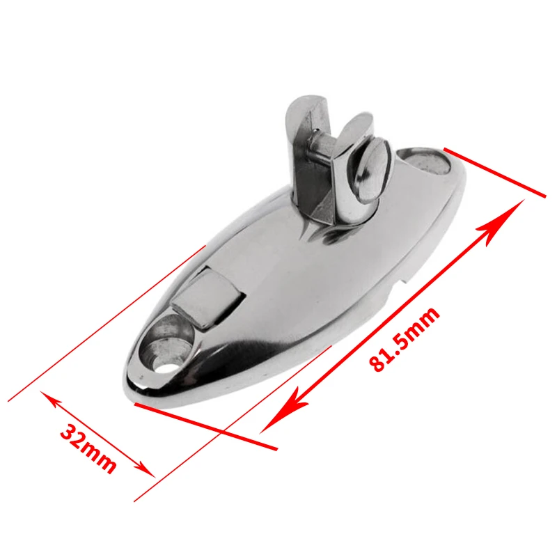 เรือ Marine 316 สแตนเลส 360 องศา Universal Bimini Top Mount หมุนดาดฟ้าบานพับยาง Pad ดาดฟ้าฮาร์ดแวร์