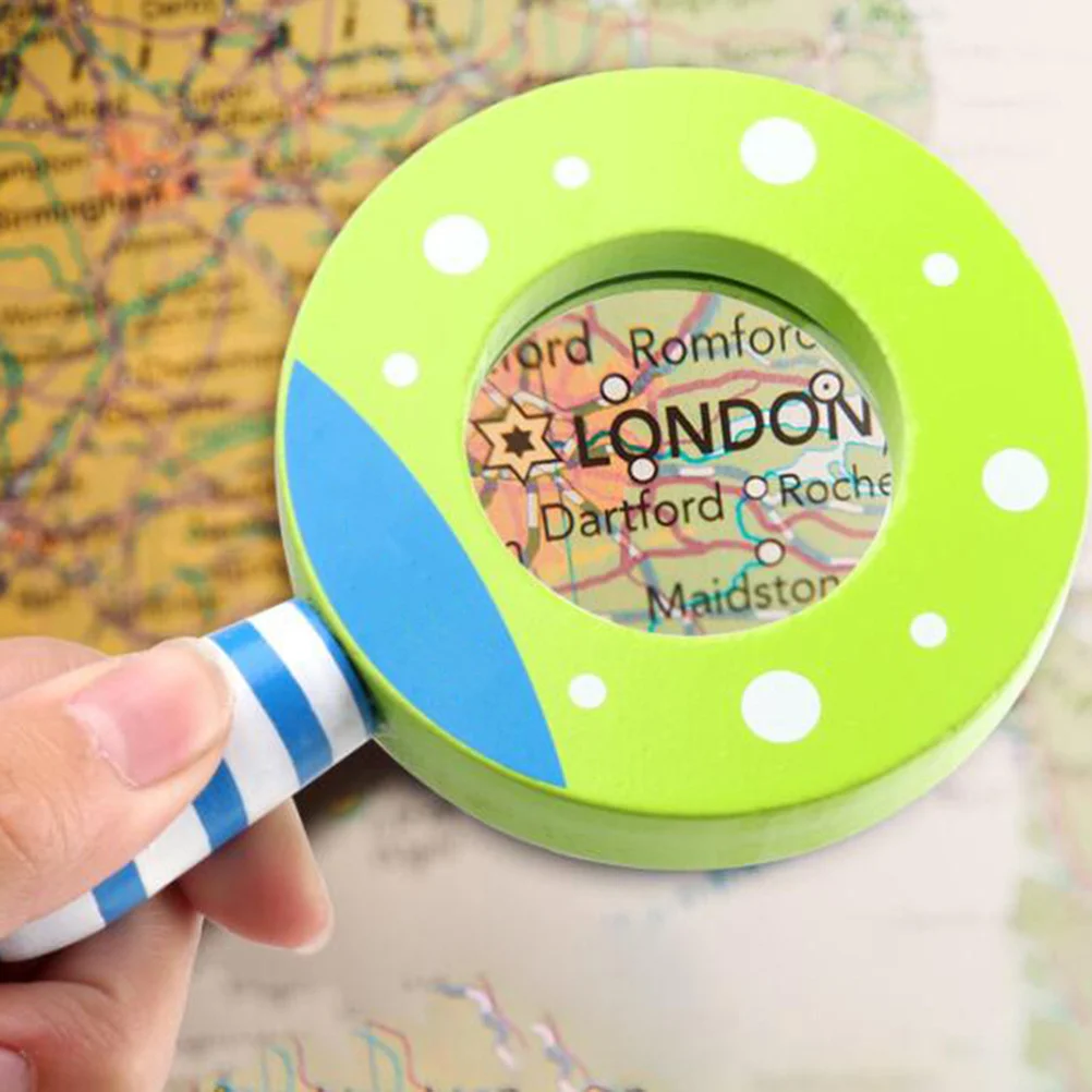 Lente d'ingrandimento in legno per bambini Strumento di apprendimento educativo dai colori vivaci per il riconoscimento del colore delle dimensioni della forma Bambino