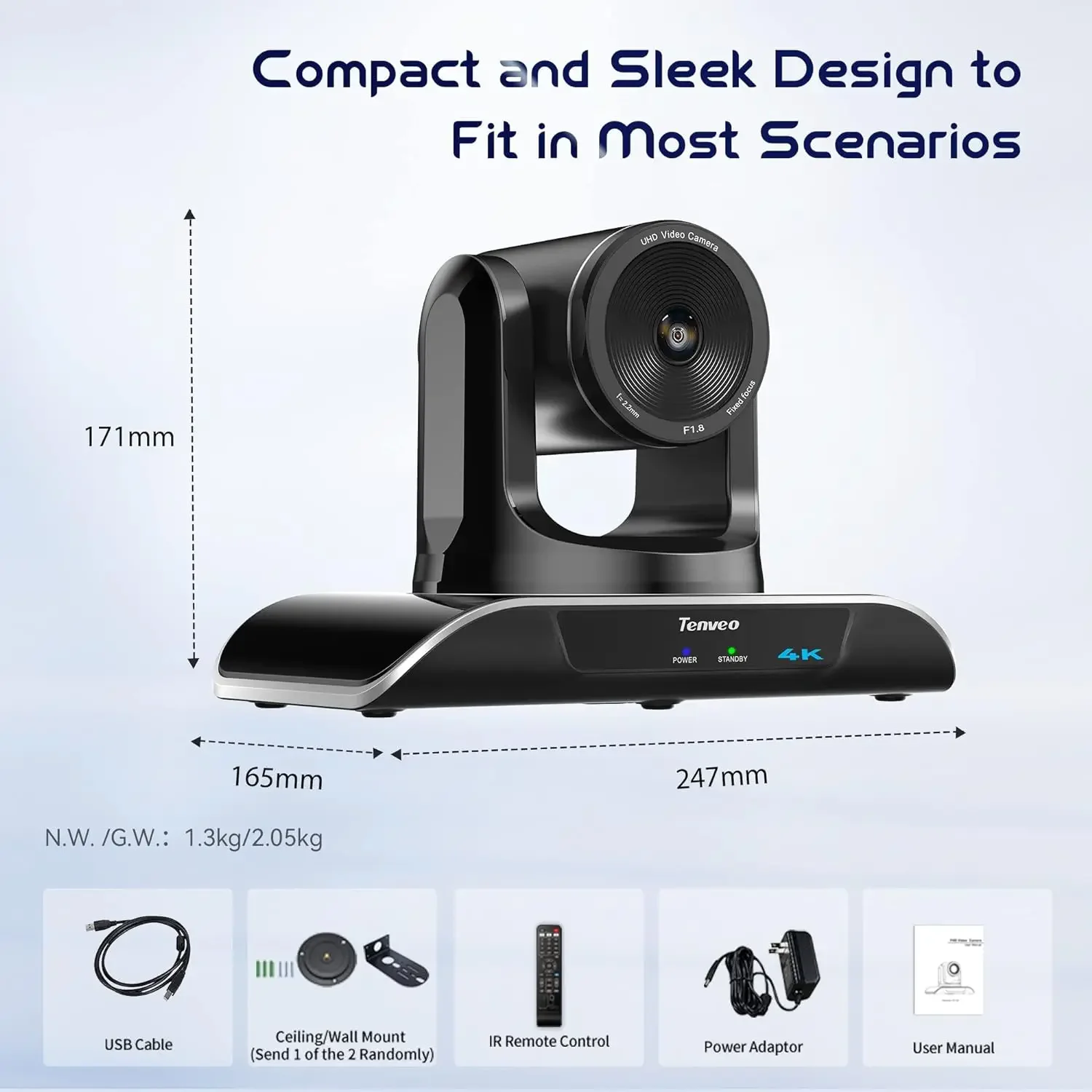 NEW 2024 Hot Sales TEVO-VHD4K 1080P PTZ Optics 5x Camera USB Plug and Play Video Conference for Live Streaming
