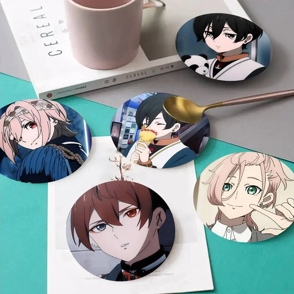 1pc Anime Visual Prison Wooden Coaster Colour Printing Cup Mat Home Desk Decoration Gifts