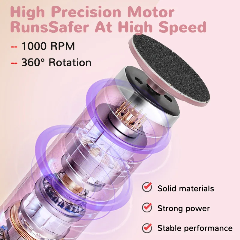 Wireless Rechargeable Pedicure Foot Callus Remover Heels Remove Electric Foot Care File Cuticle Callus Remover