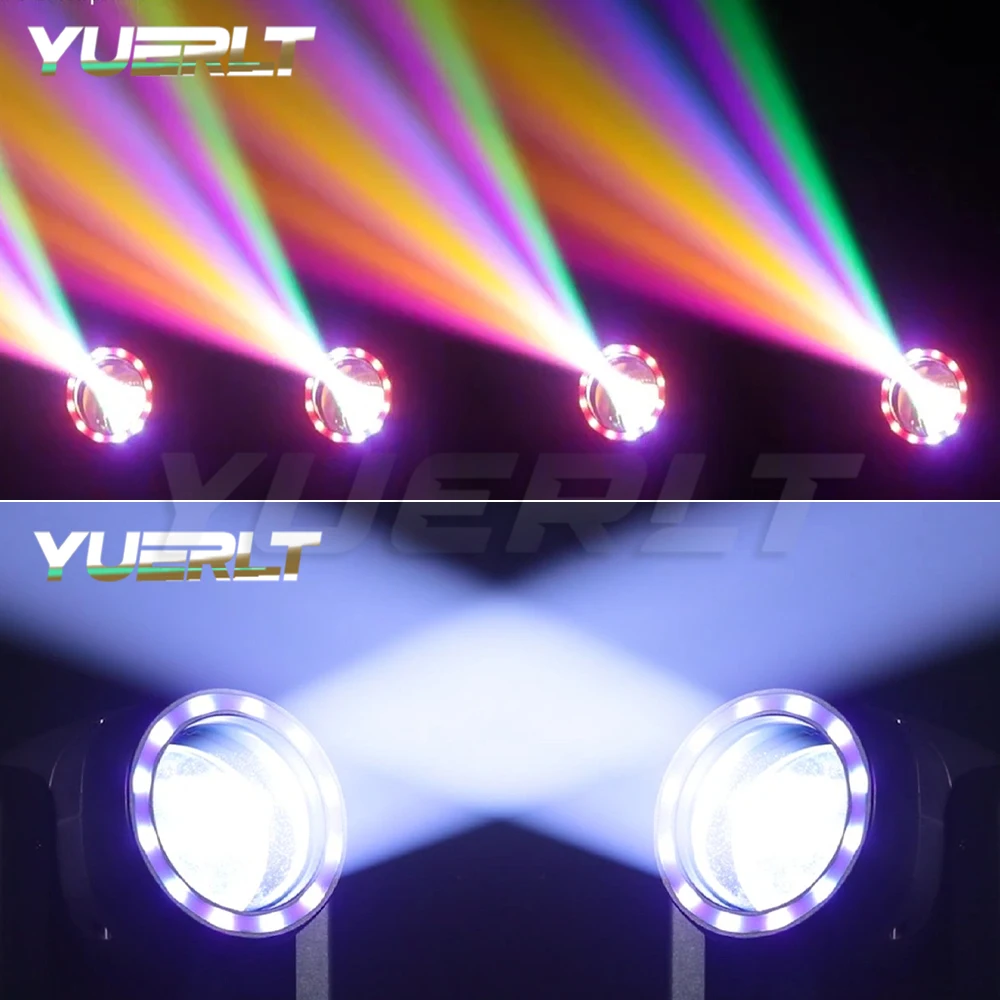 1/2/4 قطعة LED صغيرة تتحرك رئيس ضوء مع حلقة LED 150 واط شعاع + بقعة + 18 المنشور الدورية تأثير قوس قزح Dj Dmx المرحلة ديسكو بار YUERLT