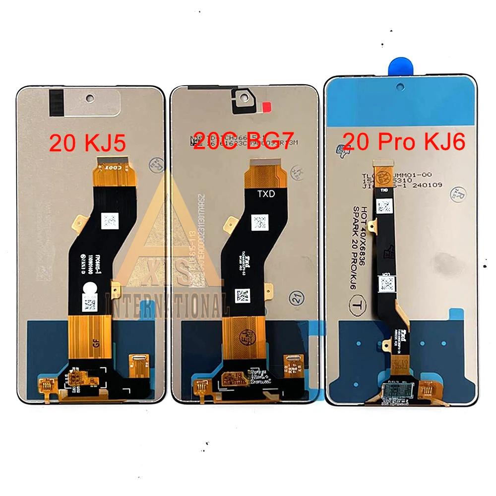 For Infinix Tecno Spark20 KJ5 LCD Spark 20 Pro KJ6 LCD Display LCD Frame Touch Panel Digitizer For Tecno Spark 20C BG7 Screen