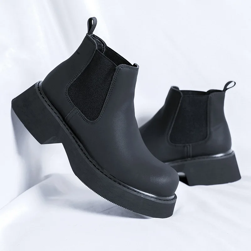 

Мужские роскошные модные ботинки «Челси», черные модные туфли на платформе, вечерние банкетные платья, ковбойские ботильоны из натуральной кожи, короткие ботинки