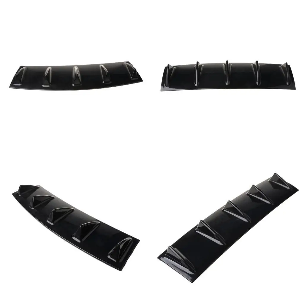 

31BC Car Body Parts Rear Bumper Lip Diffuser 5 Fin Shark Fin Black Bumper