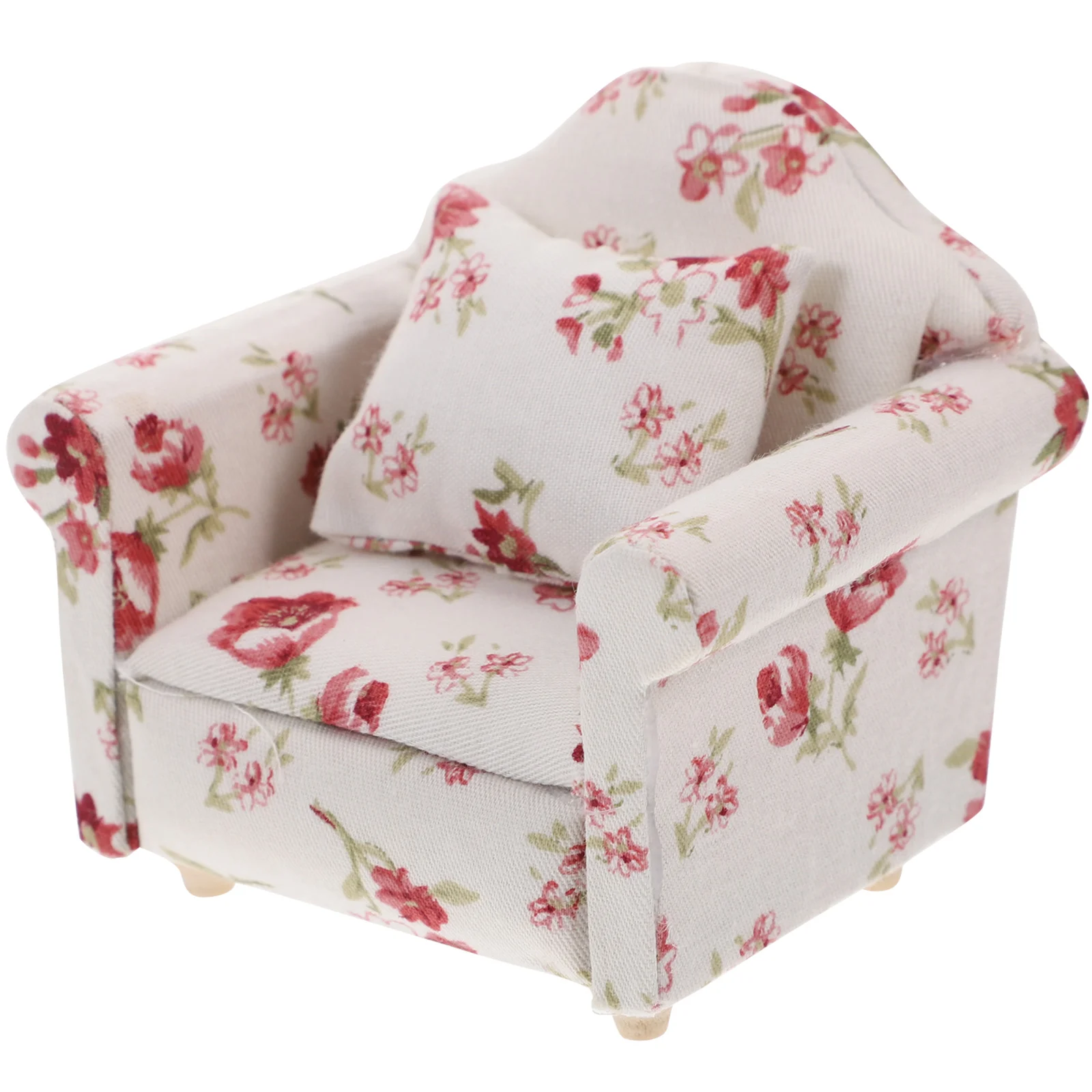 Fauteuil Individuel en Bambou, Mini Maison en Bois, Canapé à Fleurs, Meubles de Salon