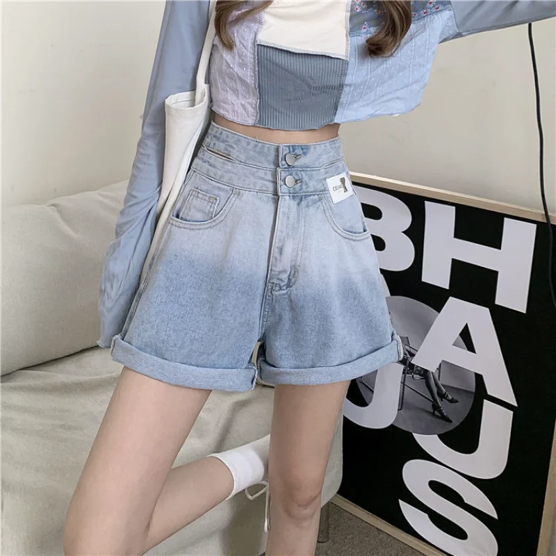 

Ripped Denim Womens Shorts High Waist Wide Short Pants for Women To Wear Y2k Harajuku Elegant Design Fashion Jeans Trend 2024 XL