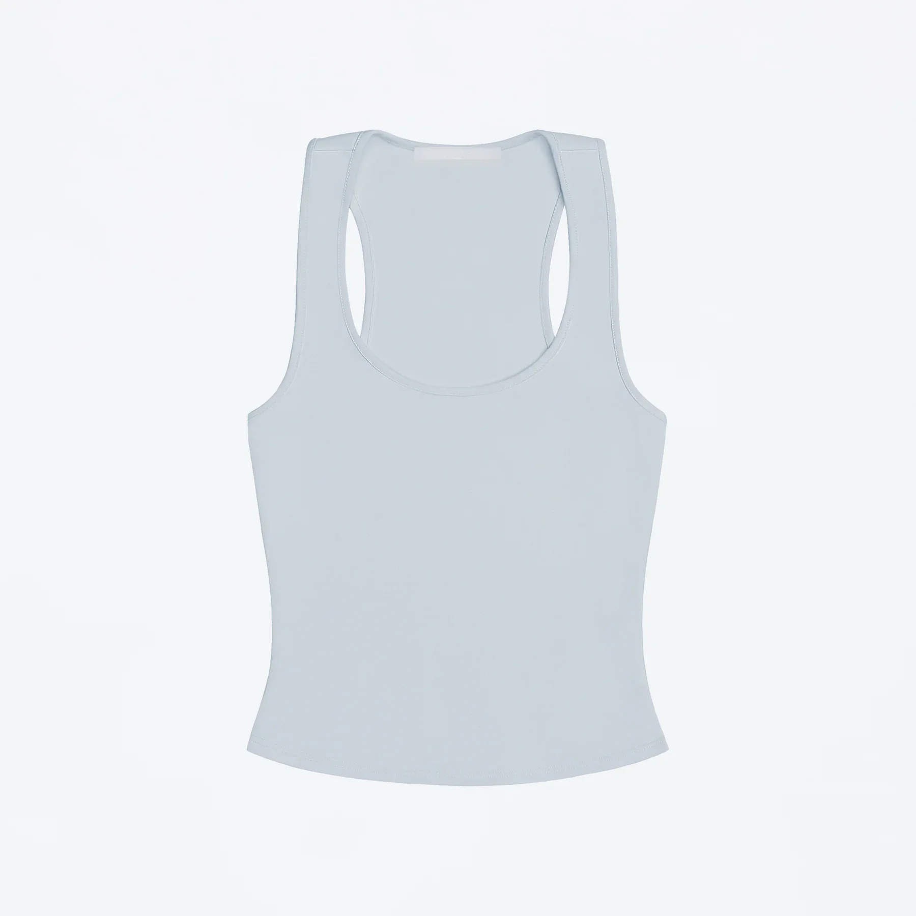 Tank Top with Wide Shoulder Straps for All Seasons, Racerback Sports Vest, Everyday Sports Innerwear, High-Elastic Solid Color Slim-Fit Top, Multi-Color Basic Casual Tank Top image 3