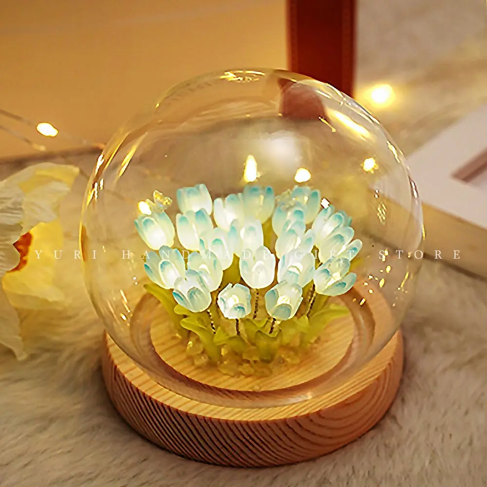 Handmade Tulip Night Light, DIY Materiais, Decoração para casa, Enfeites do quarto, Birthday Gift, Proposta de casamento, Menina, Amigo Família