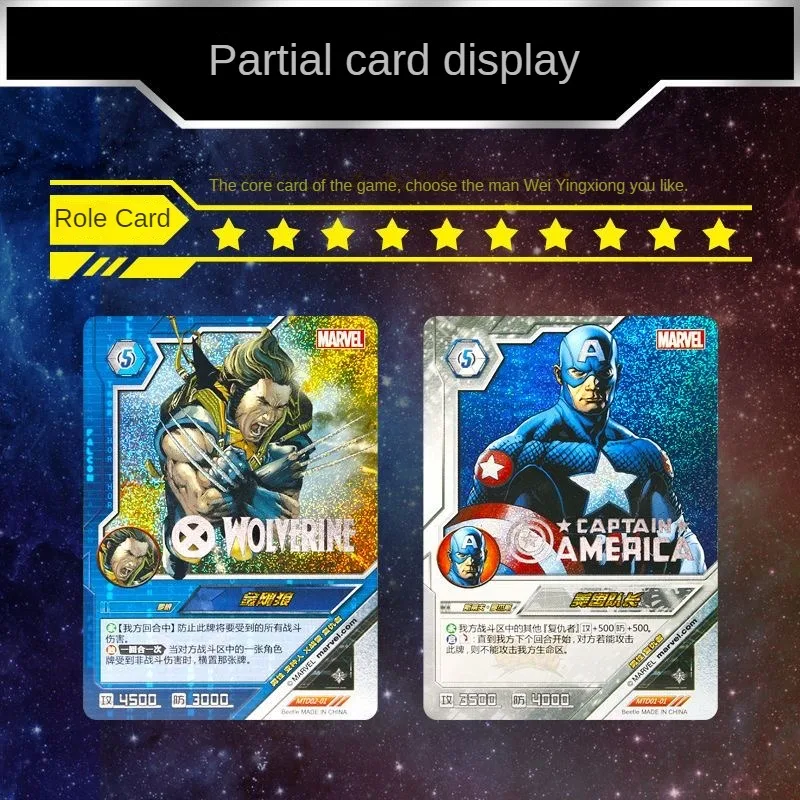 KAYOU Marvel Heroes Versus Card Avengers Collection Captain America X-Men Anime Surrounding Children's Boy Toys Collection Card