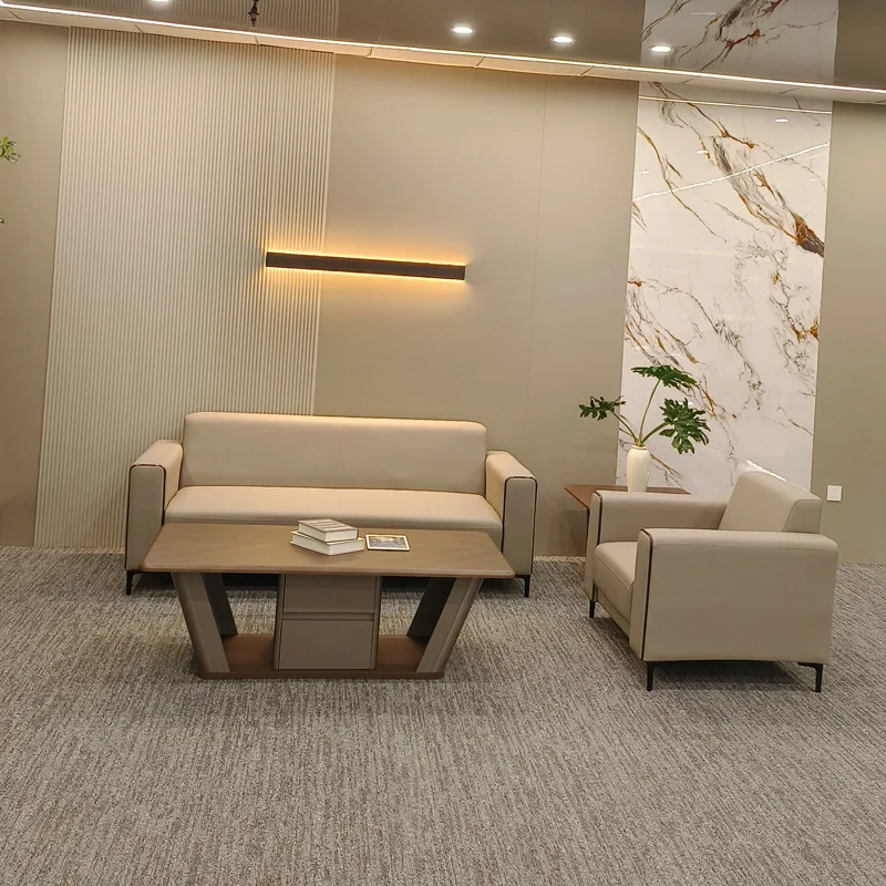 Simple office reception sofa coffee table combination meeting negotiations