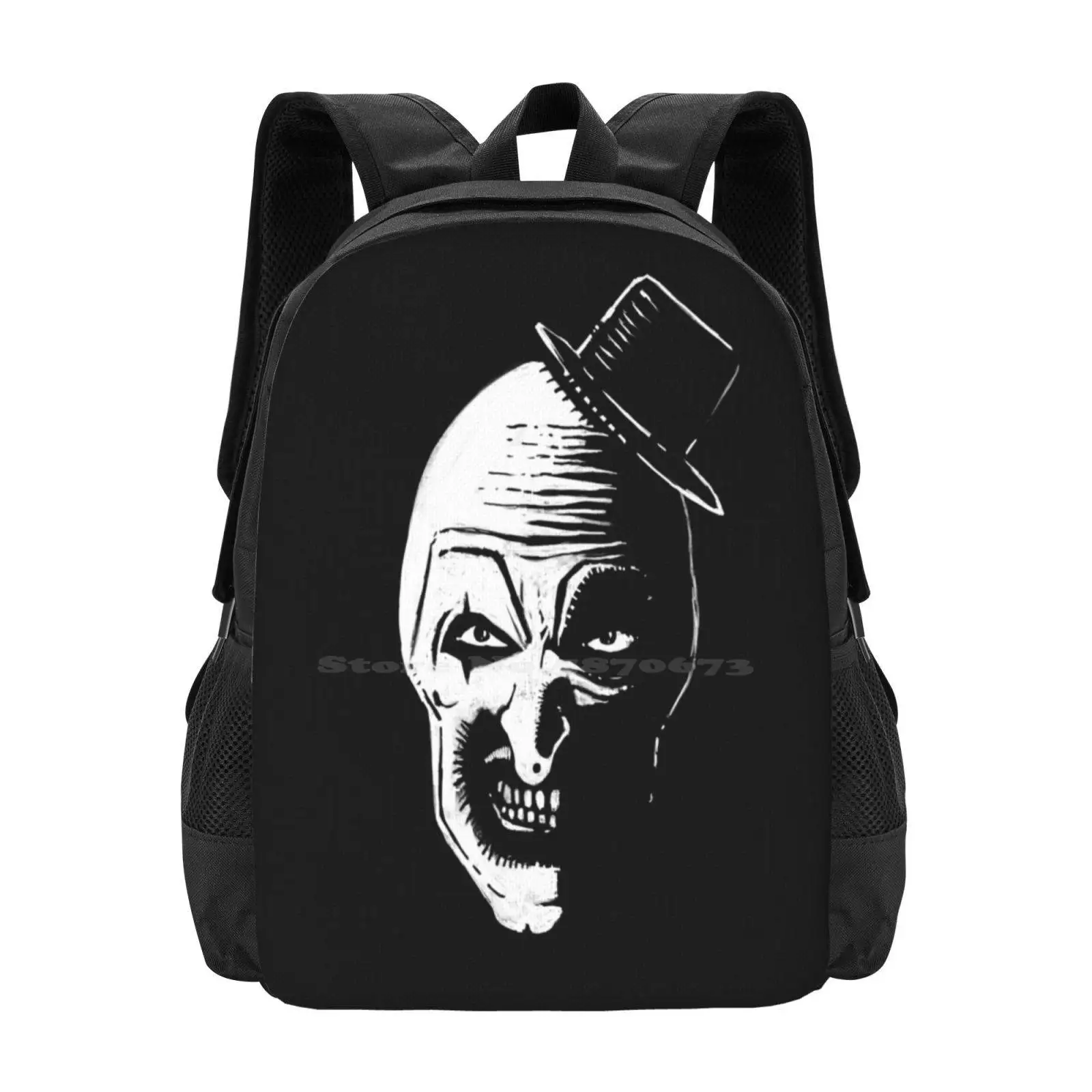 Art The Clown The Creepy Hot Sale Schoolbag Backpack Fashion Bags Terrifier 2 Art The Clown From Terrifier Horror Art Creepy