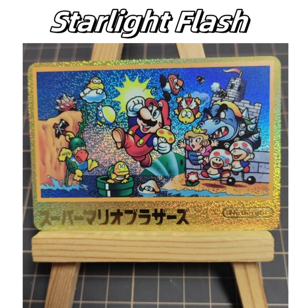 Carte de collection de jeux périphériques Anime, 2 types de flashs, bricolage, Super Mario, noir et blanc, Jeanne de périphérie, cadeau de vacances