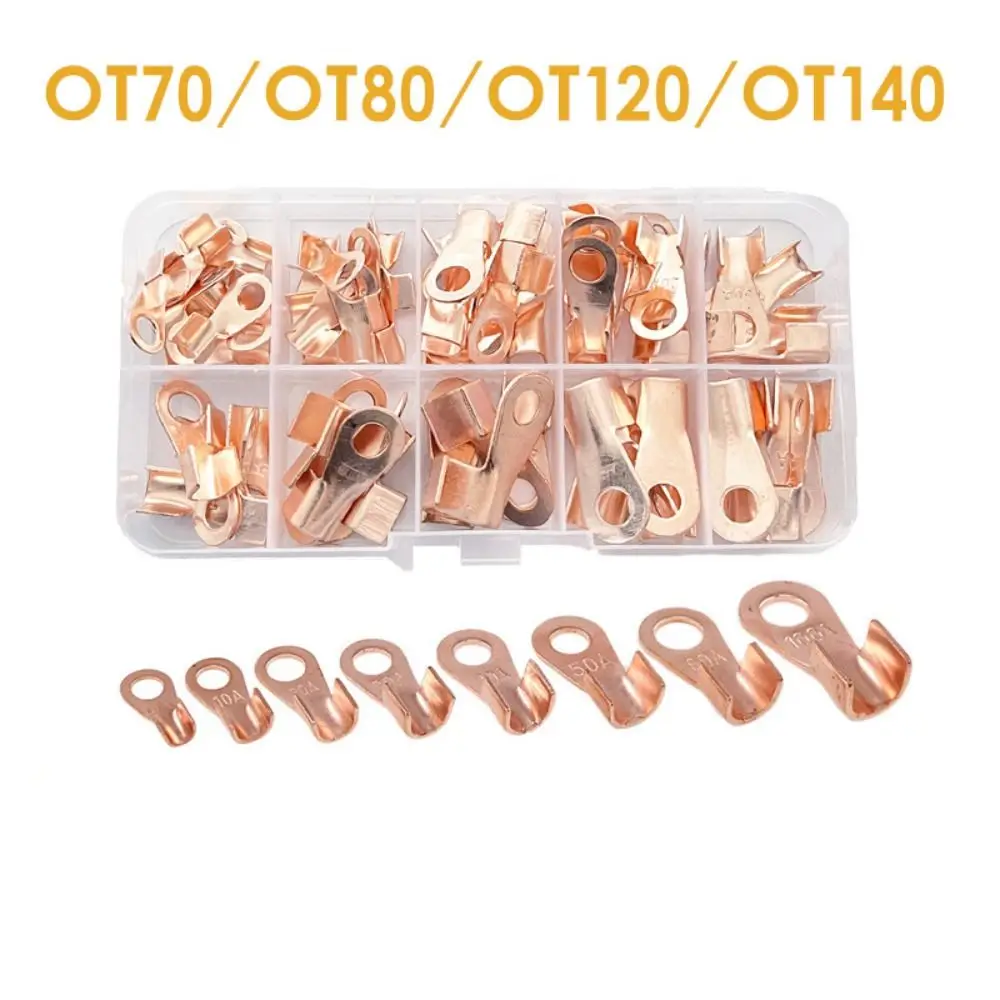 

OT Type Wire Terminal Solid Copper Red Copper Open Mouth Cable Bare Nose Lugs Round Lug Binding Post Crimping Application