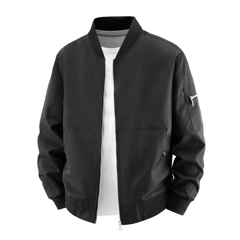 New high-quality men's jacket - spring and autumn stand-up collar cotton jacket - casual coat