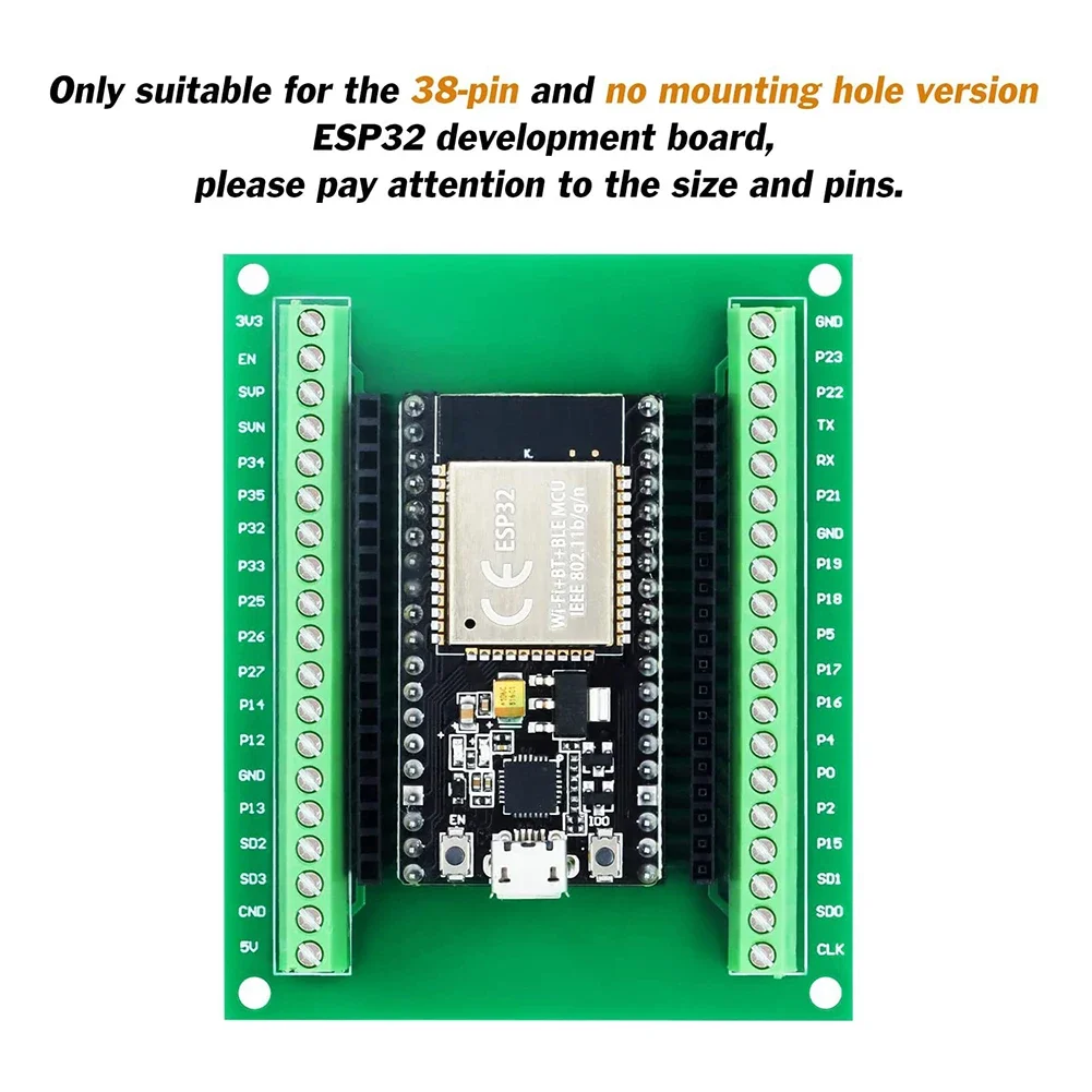 ESP-WROOM-32 GPIO 1 Into 2 Breakout Board ESP32 Expansion Board 38PIN Narrow Version Dual Core CPU WiFi Bluetooth-compatible