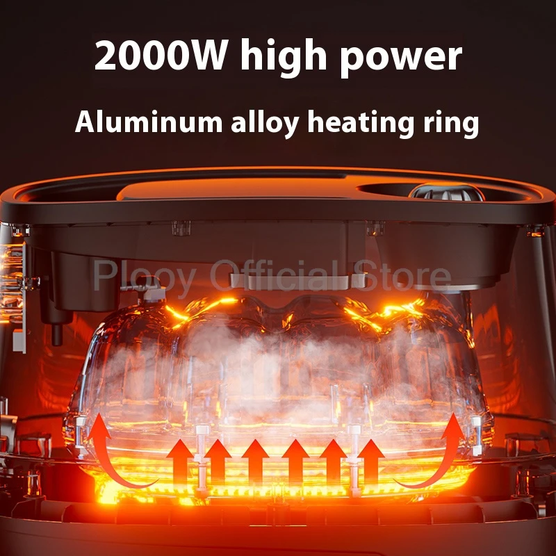 منظف بالبخار عالي الضغط 2000 وات، ممسحة بخار محمولة، خزان 2 لتر لتنظيف دخان زيت المطبخ وتعقيم الفورمالديهايد المنزلي