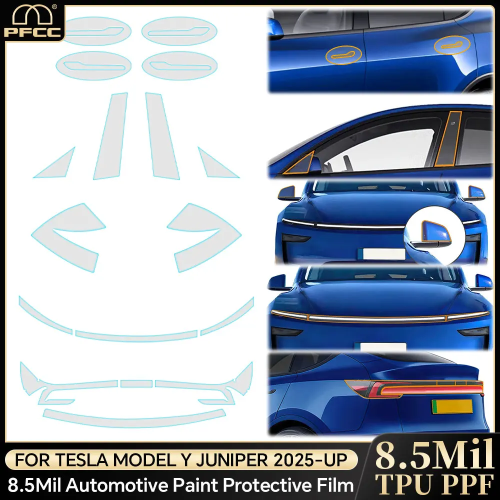 

Car Headlight RearView B Pillars Film Paint Protection Anti-scratch Accessories For Tesla Model Y Juniper Model y 2025 2026 TPU