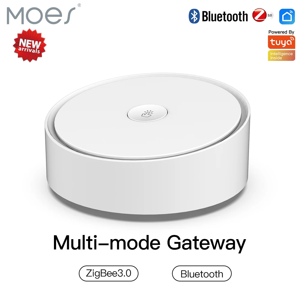 MOES สมาร์ทหลายโหมด GATEWAY ZigBee 3.0 WiFi Bluetooth Mesh HUB ทํางานร่วมกับ Tuya สมาร์ท APP ควบคุมเสียงผ่าน Alexa Google Home