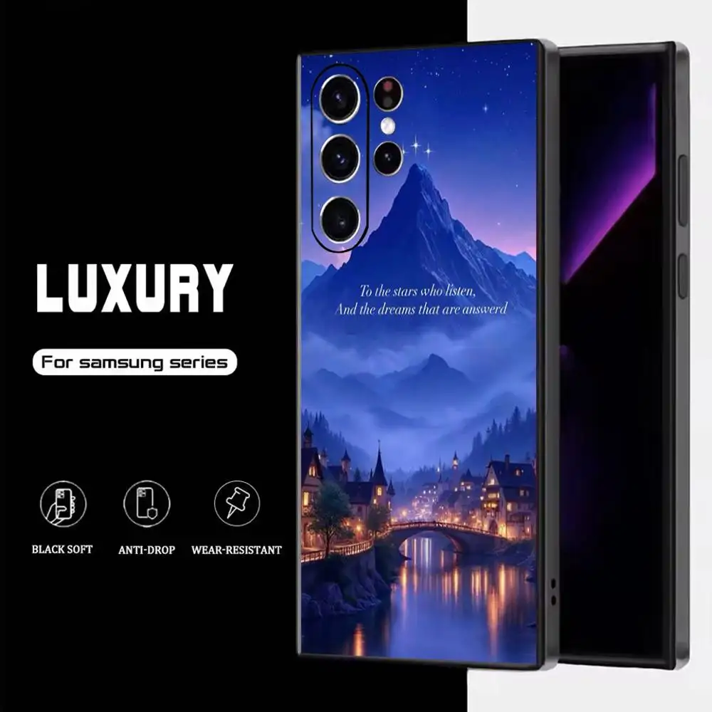 حافظة هاتف A-Acotar A Court of Mist لهاتف سامسونج S25، S24، S23، S22، S21، S20، S10، Ultra، Plus، Lite، FE، غطاء أسود من السيليكون الناعم #4