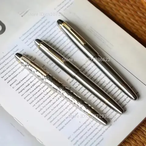 Titanium Alloy MAJOHN Ti-136 Metal Piston Fountain Pen EF/F/M 0.38/0.5/0.7mm Nib Ink Pen Luxuris Writers Office Business Gift