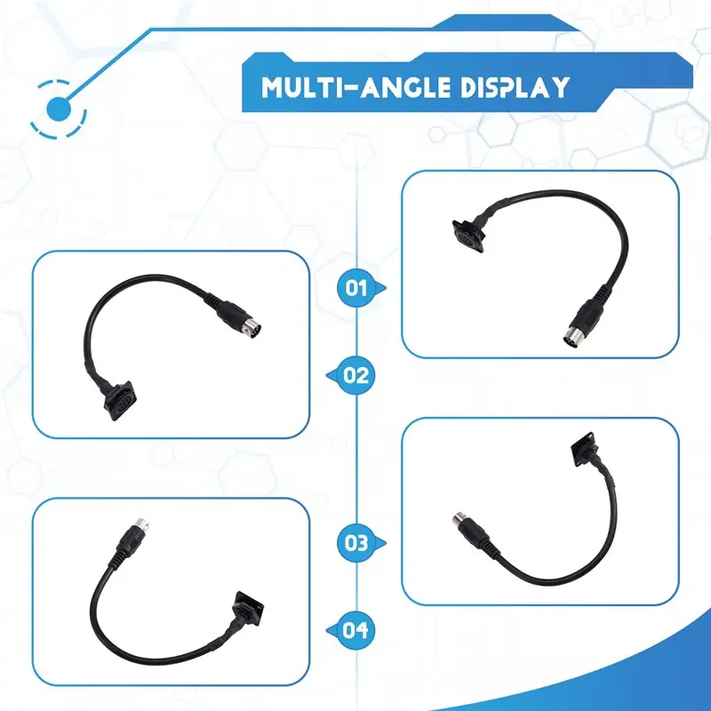 B76B D-Type 8 Pin DIN MIDI Extension Cable Female to Male Connector Adapter Audio Cord Signal Cable