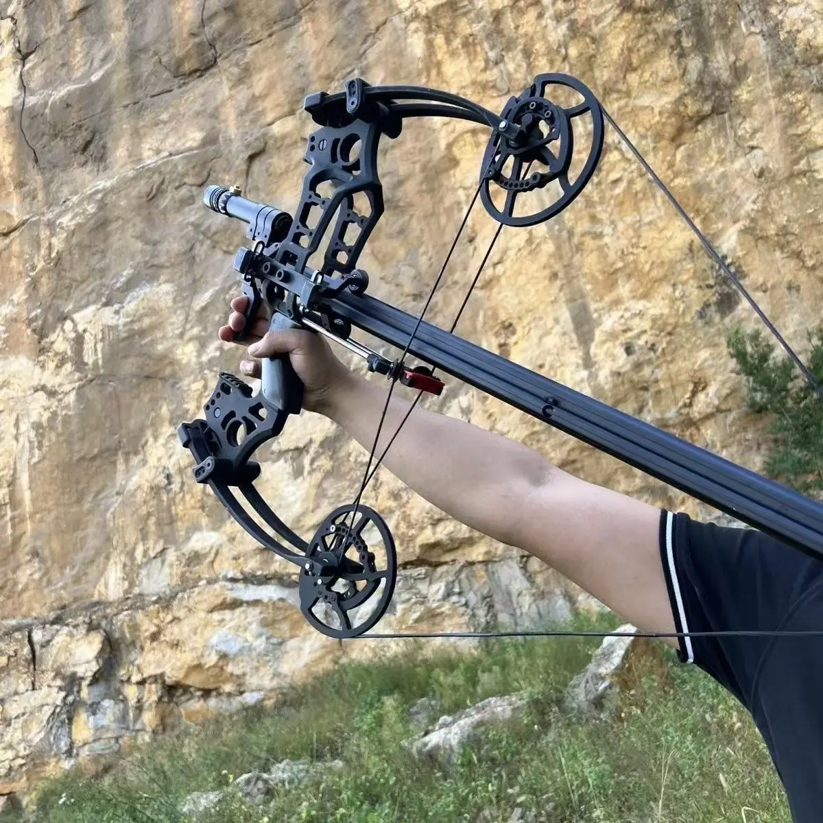 New Veyron Compound Bow Dual Purpose Steel Ball Archery Assistant Competitive Outdoor Sports Machinery Pulley Laser