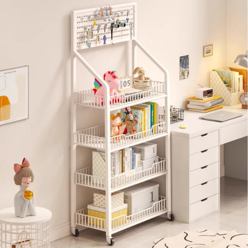 AOLIVIYA Kitchen Household Storage Rack Floor Multi-Layer Trolley Shelf For Book Student Living Room Cabinet Stand Unit Cart
