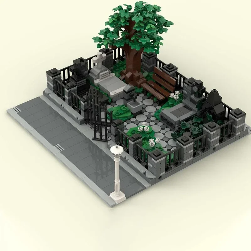1063pcs MOC Modulaire Begraafplaats Modulair Model Bouwstenen Architectuur Monteren DIY Idee Onderwijs Kerstcadeau Speelgoed Baksteen