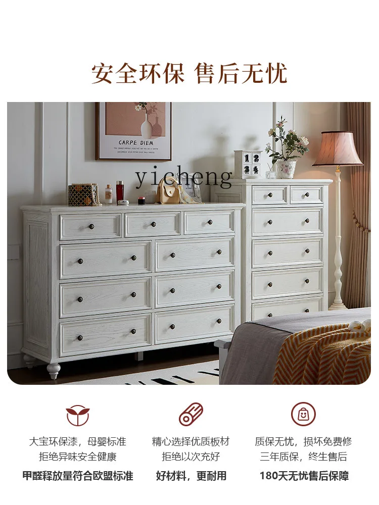 

solid wood nine-chest cabinet, bedroom drawer, locker, American retro storage, chest of drawers against the wall, living room