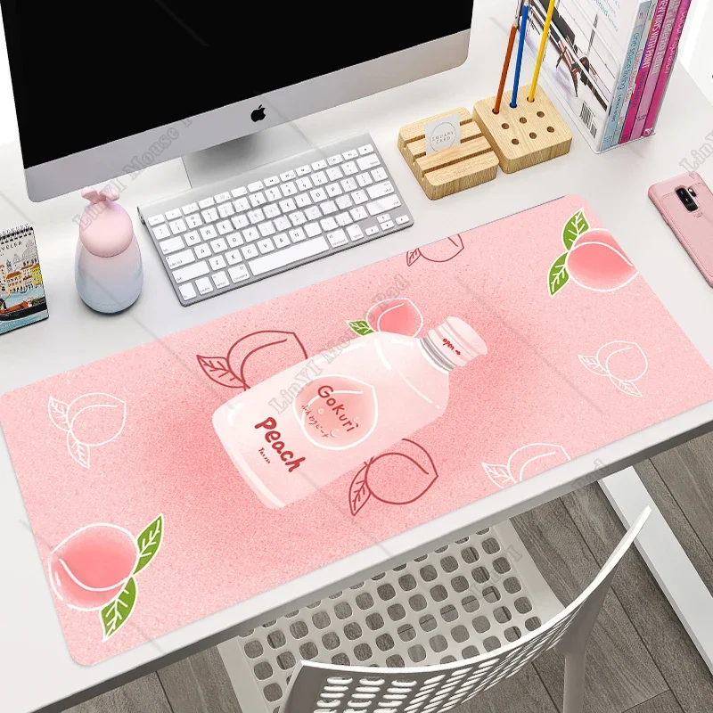 Large Anime Pink Mousepad Gamer Cute Kawaii Gaming Mouse Pad XXL Rubber Locking Edge Fashion Laptop Notebook Desk Mats 40x90 CM