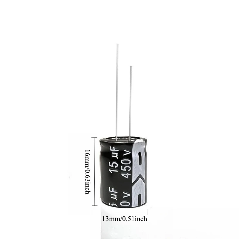 

50pcs 450V 15uF Electrolytic Capacitor 105C High Temp Radial Long Life 13x16mm for Power Supply