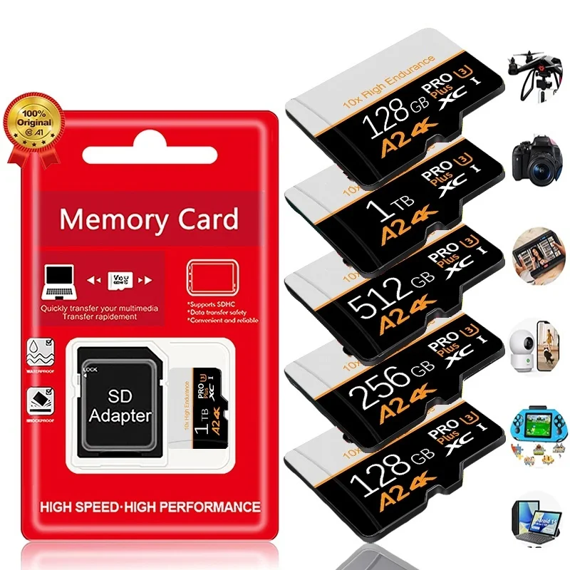 Waterproof SD Cards TF Cards Memory Card Micro TF SD 2TB 1TB 512GB Correction Proof Transfer V10 for Dash Cam / Phone