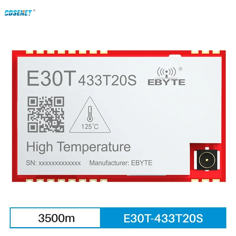 

433MHz Wireless Serial Port Transparent Transmission Module -40℃-150℃ CDSENET E30T-433T20S 20dbm 3.5km SMD Transceiver RSSI IPEX