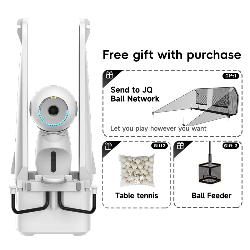 High Quality Table Tennis Robot with Ball Recycling Facility, App&Remote Control, Built-in Preset Drills, Easy to Install