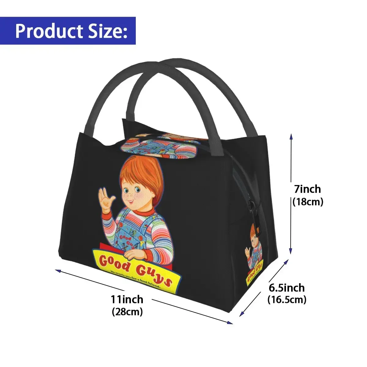 Good Guys Lunch Bag Chucky Doll Outdoor Picnic  Box For Women Leisure Graphic Design Tote Food s Oxford Cooler 