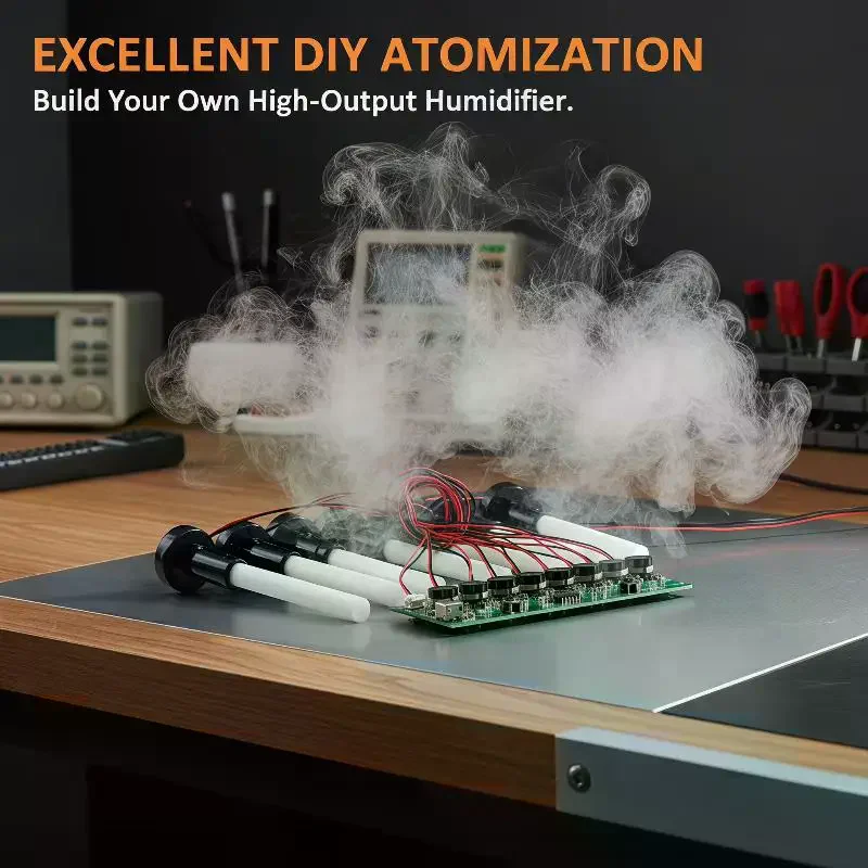 DC 5V Type-C Mini Humidifier DIY Kits Mist Maker And Driver Circuit Board 8-nozzle Atomization Film Atomizer