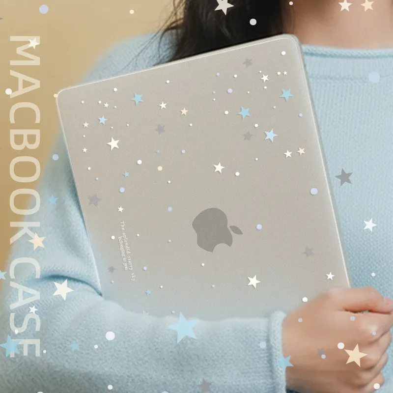 Blue Star Crystal Laptop Case For Macbook Air 13.6 M4 NEO 15 M3 Hard Cover For Mac Book Pro 13 M1 M2 14 M4 M5 16 RemovableCover