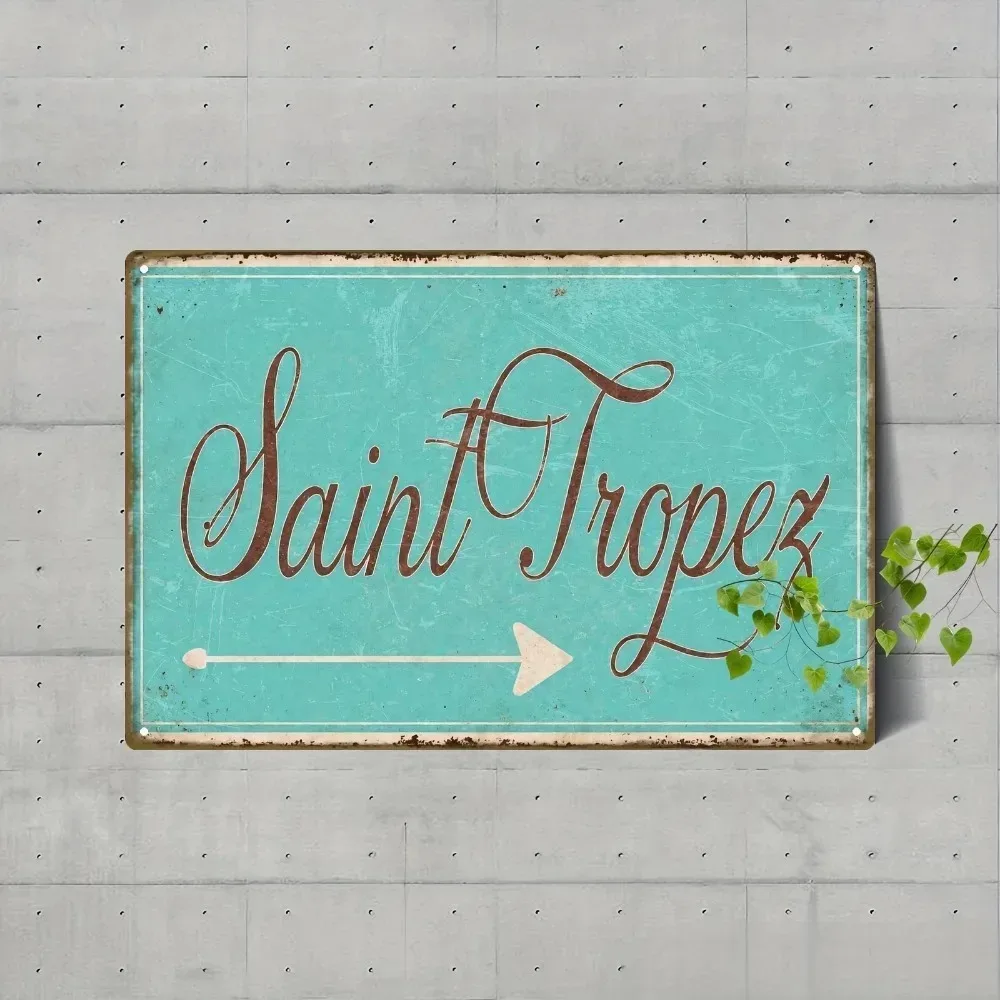 Vintage Rustic Aluminum Wall Art 20.32x30.48cm Waterproof Durable Greenery Arrow Sign for Living Room Bedroom Bar Decor