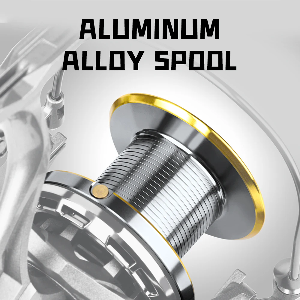 DEUKIO Anti-Korrosions-Spinnrolle der Serie 8000-14000 für lange Würfe, 6+1BB, Aluminiumlegierungsspule, 4.8:1 Hochgeschwindigkeits-Meeresangelrolle – Detail 7