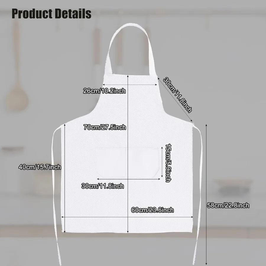 12 قطعة مريلة مريلة مآزر بيضاء السائبة مع 2 جيوب للجنسين مآزر بيضاء عادية للطبخ الخبز شواء صياغة اللوحة قابل للغسل K