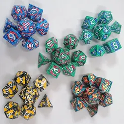 Escala do dragão Multi-Sided Metal Dice Set, DND Runner, Jogo de números, Conjunto de dados poliédricos, 7pcs