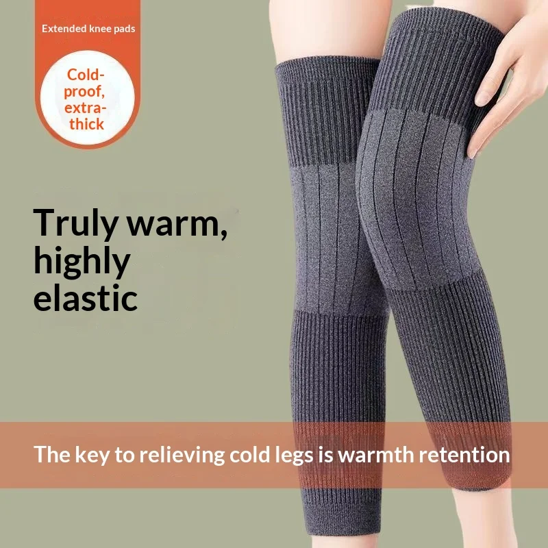 Leg Warmers Wool Cashmere Knee Pad Warm Knee Brace for Arthritis Pain Relief Men Women Windproof Coldproof Winter Leg Sleeves
