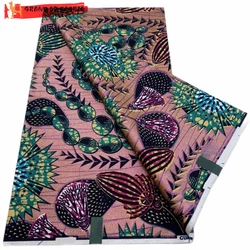 Grand Super 100% Cotton African Wax Fabric High Quality Wax Print Ankara Fabric For Sewing 6yards Women Fabric VLS3126