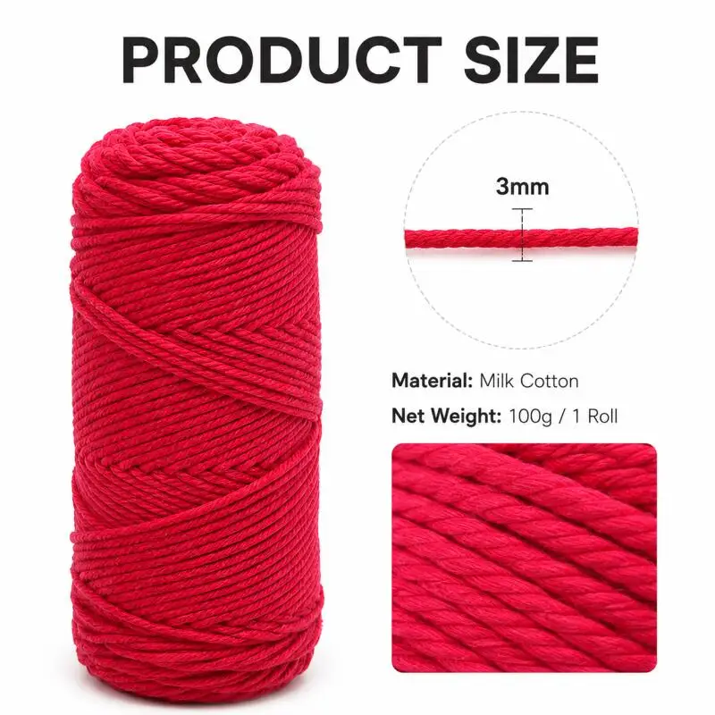 100g Superweiches Milchbaumwollgarn Strick- und Häkelgarn für Decke Pullover Mütze Schuh Amigurumi DIY – Detail 6