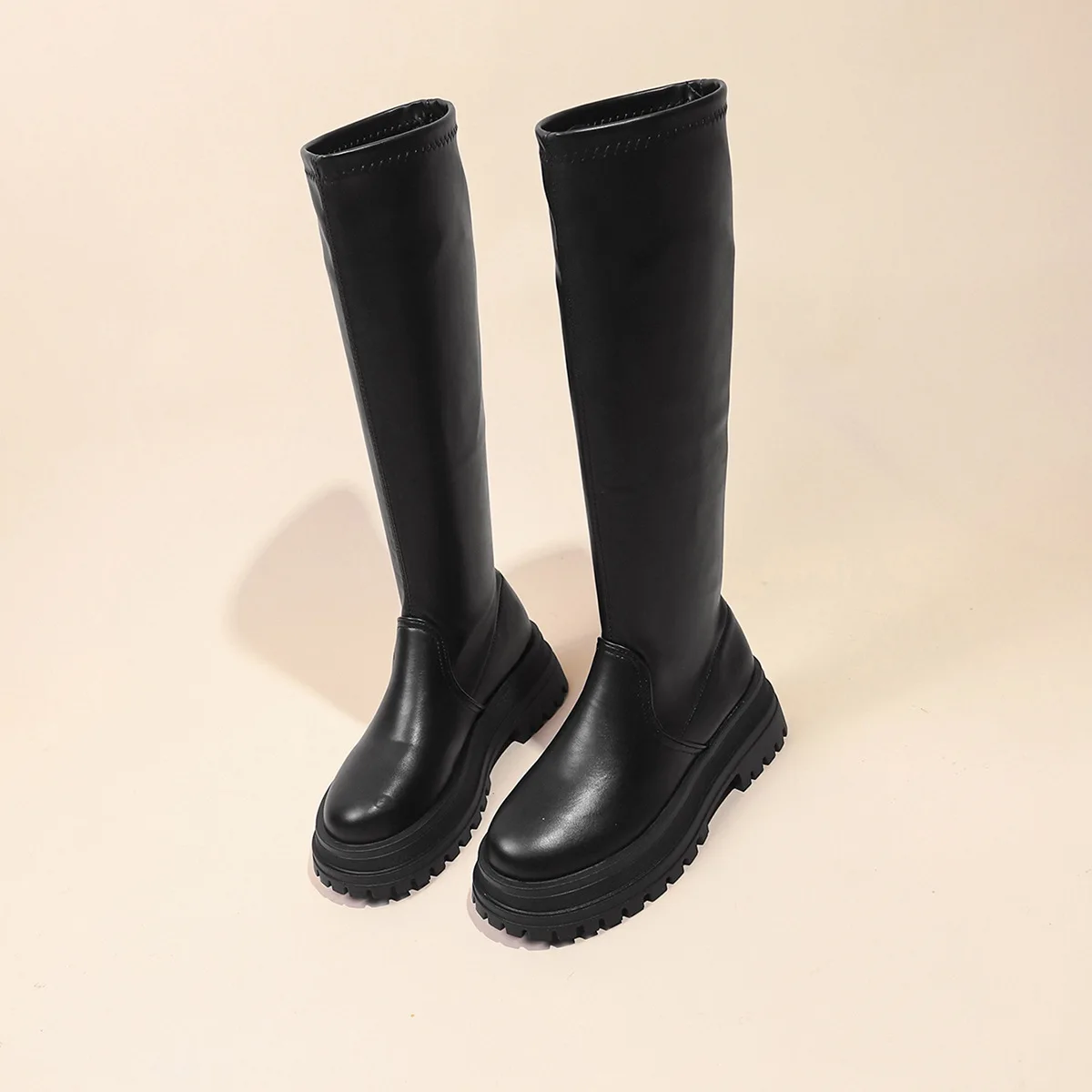 Women's Rubber Boots Luxury Designer Shoes Round Toe Winter Footwear Boots-Women  Rain Fashion Med Ladies Lolita Mid Calf Autumn